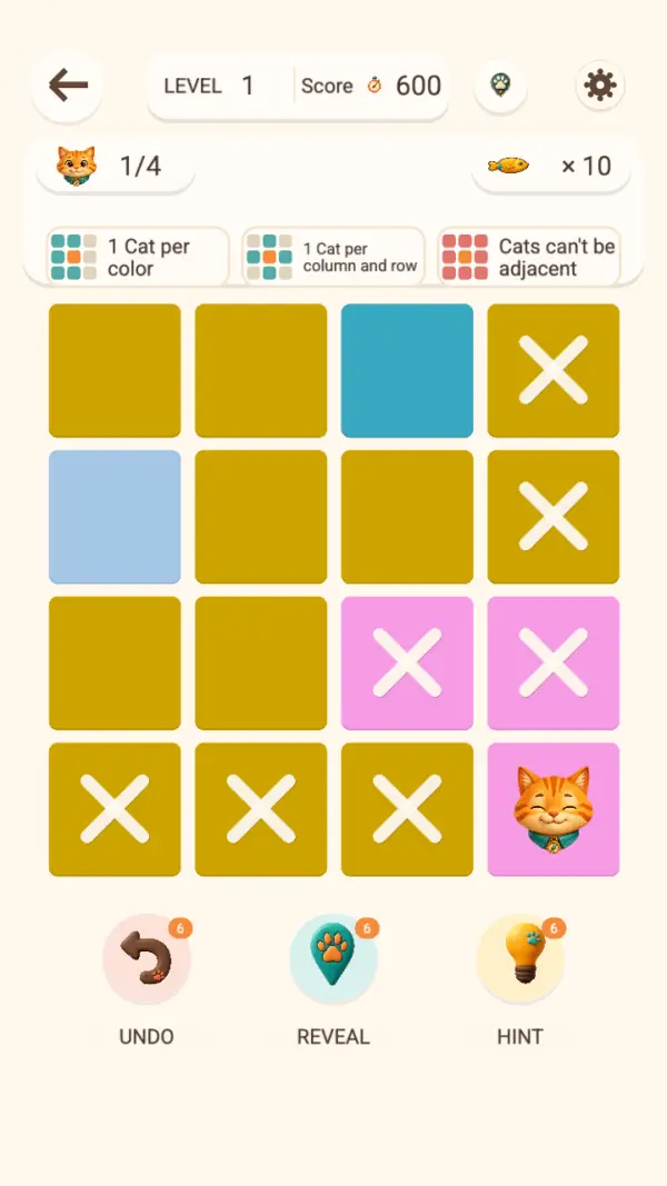 LihuaDoku: Cat Logic Puzzle gameplay screenshot