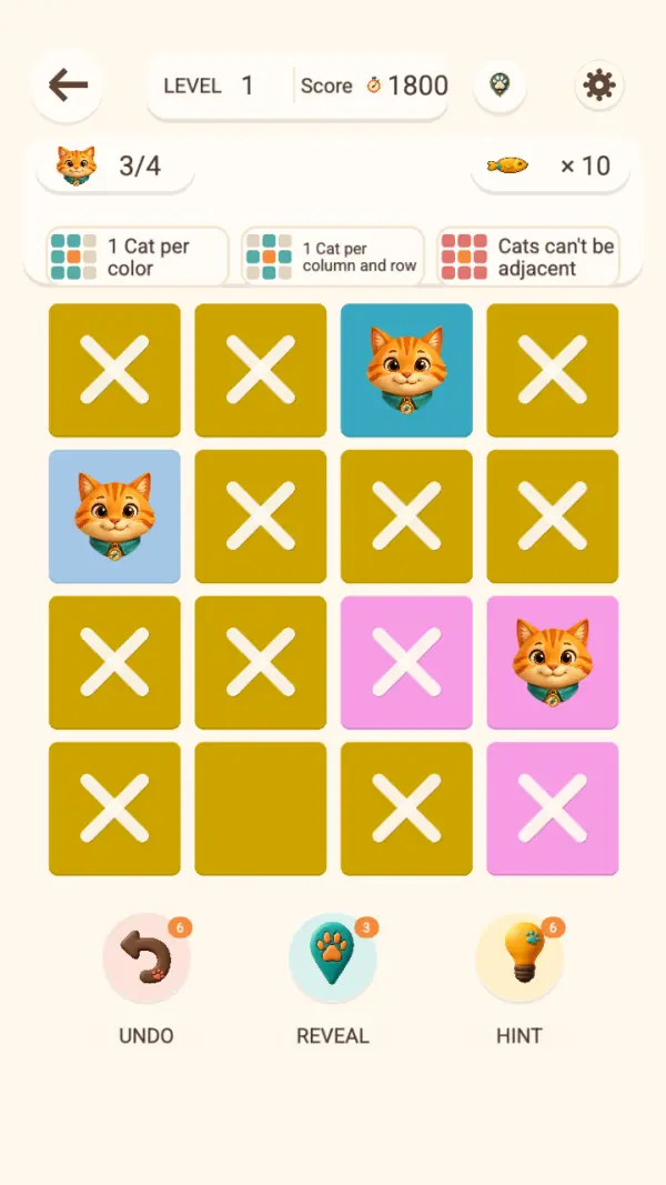 LihuaDoku: Cat Logic Puzzle gameplay screenshot